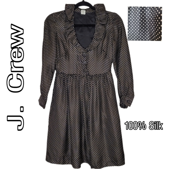 J.Crew 100% Black and White Polka Dot Dress - Picture 1 of 6